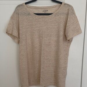 J. Crew Beige Linen Short Sleeve Tee